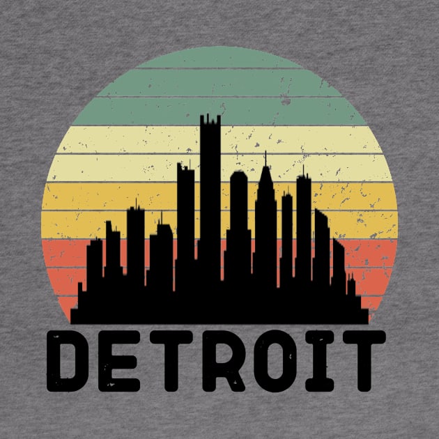 Detroit City Skyscraper Skylines Vintage Design by OriginalGiftsIdeas